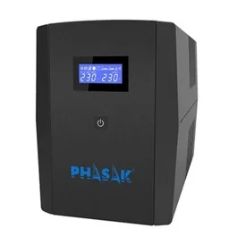 PHASAK SAI 1260VA Sirius Interactivo con AVR, toma protegida y pantalla LCD